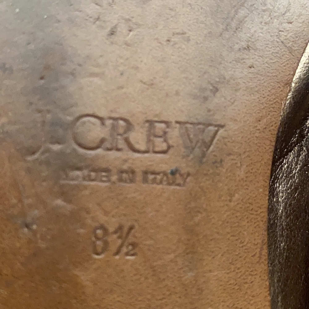 J Crew Metallic Leather Ballet Flats with Bow Accent - Picture 13 of 16